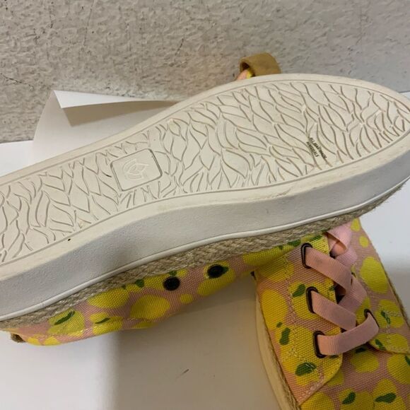 Spenco Orthotic Lemon Printed Malibu Lace Bokeh Platform Slip On Sneakers 9.5 B - Picture 12 of 13